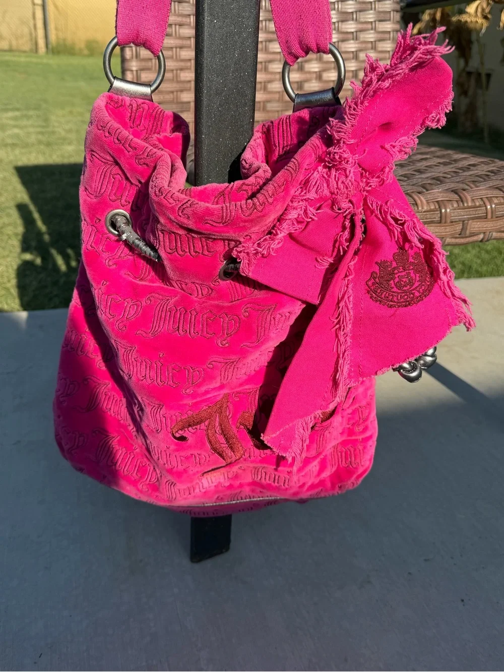 Y2K 2002 Juicy Couture convertible daydreamer hobo back pack